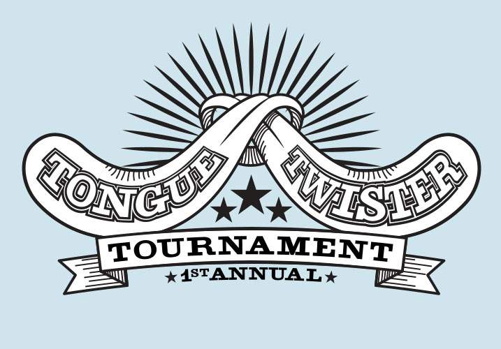 A drawing of the tongue twister tournament logo.