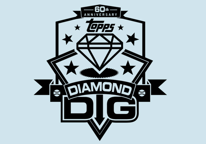 A black and white image of the topps diamond dig logo.