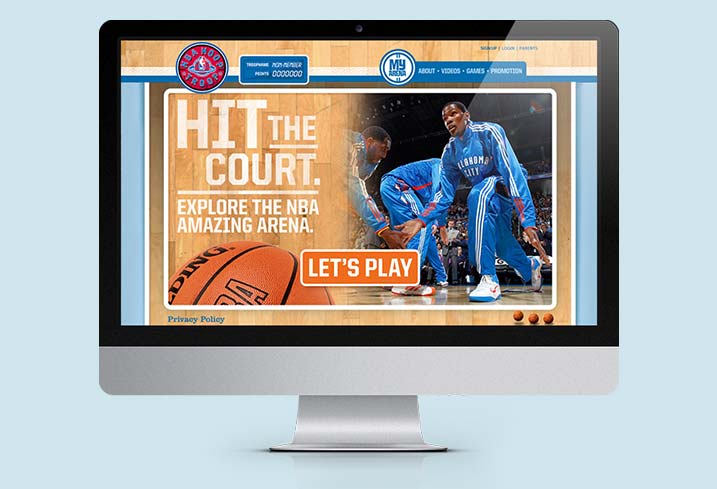 A computer screen with the basketball court on it.