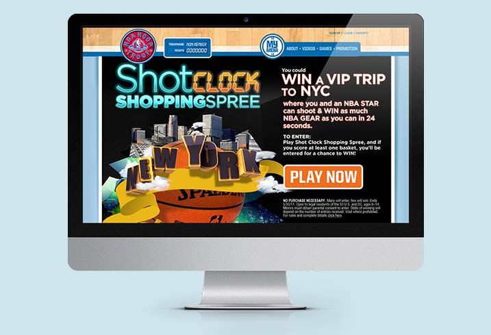 A computer screen with the shotoclock shopping spree on it.