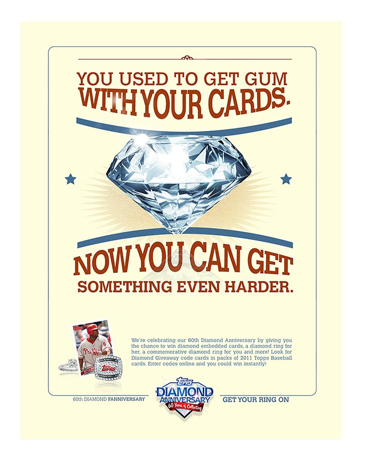 A poster advertising gum with an advertisement.