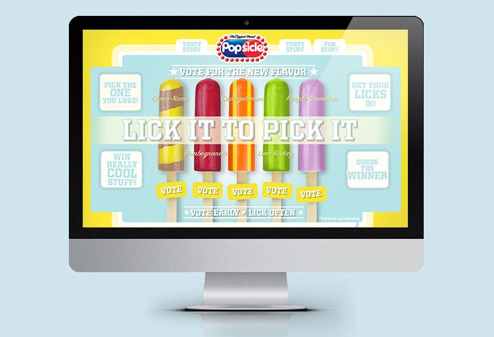 A computer screen with the popsicle website on it.
