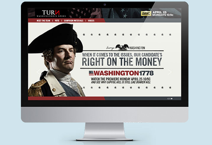 A computer screen with the washington 1 7 7 5 ad on it.